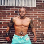 Tattooed Model John Quinlan 2014 NPC Vermont Men's Physique Competitor