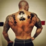 Tattooed Physique Model Competitor John Quinlan Back Tattoos - NPC Powerhouse Classic 14'