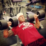 Tattooed Physique Model John Quinlan Incline Dumbbell Presses