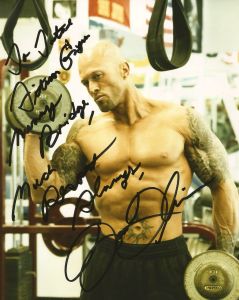 Tattooed Fitness Physique Model & Actor John Joseph Quinlan Signed 8x10 Autograph to Total Fitness Gym Murray Bridge Australia. #JohnQuinlan